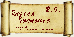 Ružica Ivanović vizit kartica